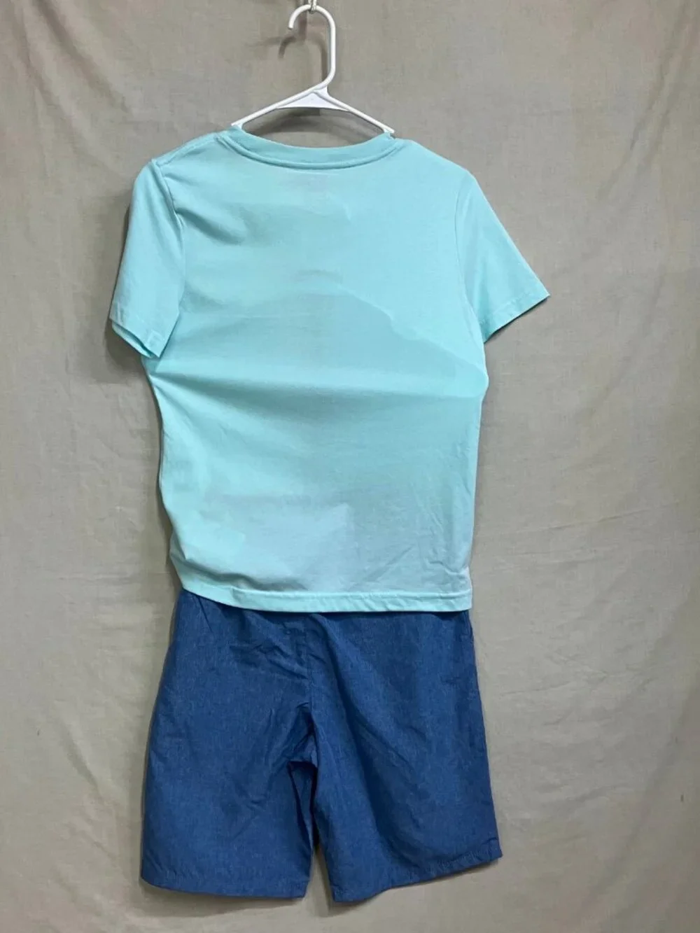 Hurley 2 Piece Set Shorts Tee Boys Size Medium 10-12 Blue Aqua Palm Graphic
